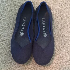Rothy's Blue Ballet Flats with Elastic Trim